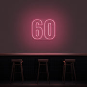 60 Neon Number Neon Sign