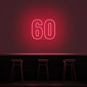 60 Neon Number Neon Sign