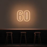 60 Neon Number Neon Sign