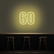 60 Neon Number Neon Sign