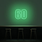 60 Neon Number Neon Sign