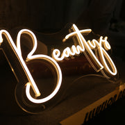 Beautys Yellow LED Neon Sign