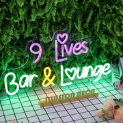 9 Lives Bar And Lounge Custom Neon Sign