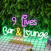 9 Lives Bar And Lounge Custom Neon Sign