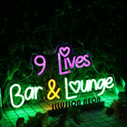 9 Lives Bar And Lounge Custom Neon Sign