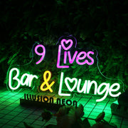 9 Lives Bar And Lounge Custom Neon Sign