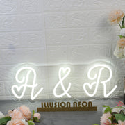 A And R White Custom Neon Sign