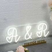 A And R White Custom Neon Sign