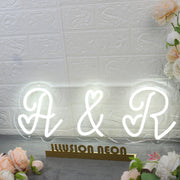 A And R White Custom Neon Sign