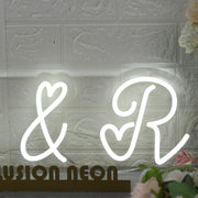 A And R White Custom Neon Sign