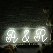 A And R White Custom Neon Sign