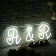 A And R White Custom Neon Sign