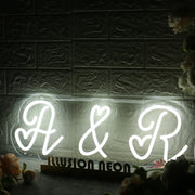 A And R White Custom Neon Sign