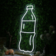 A Bottle Of Beverage White Neon Sign