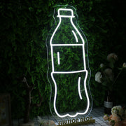 A Bottle Of Beverage White Neon Sign