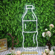 A Bottle Of Beverage White Neon Sign