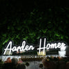 Aarden Homes White Neon Sign