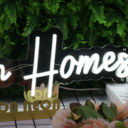 Aarden Homes White Neon Sign