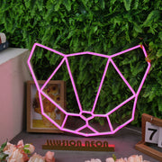 Abstract Cat Head Pink Neon Sign