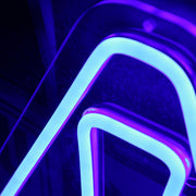 Abstract Letter A Shape Blue Neon Sign