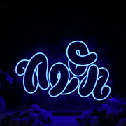 Abstract Neon Blue Neon Sign