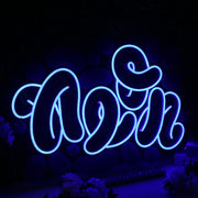 Abstract Neon Blue Neon Sign