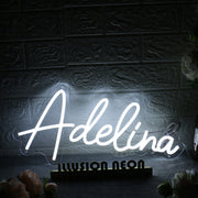 Adelina White Neon Sign