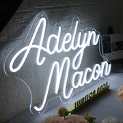 Adelyn Macon White Neon Sign