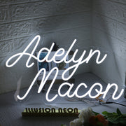 Adelyn Macon White Neon Sign