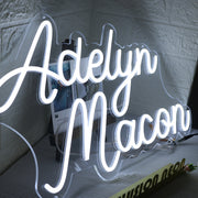 Adelyn Macon White Neon Sign