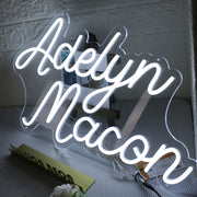 Adelyn Macon White Neon Sign