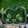 Adorable Cloud With Moon And Stars Neon Sign