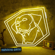 Adorable Puppy Yellow Aesthetic Neon Sign