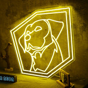 Adorable Puppy Yellow Aesthetic Neon Sign