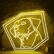 Adorable Puppy Yellow Aesthetic Neon Sign