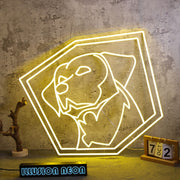 Adorable Puppy Yellow Aesthetic Neon Sign