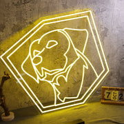 Adorable Puppy Yellow Aesthetic Neon Sign