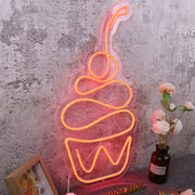 Aesthetic Cup Cake Red Neon Sign