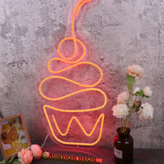 Aesthetic Cup Cake Red Neon Sign