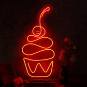 Aesthetic Cup Cake Red Neon Sign