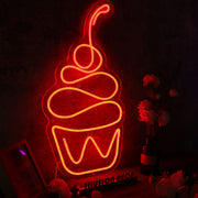 Aesthetic Cup Cake Red Neon Sign