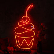 Aesthetic Cup Cake Red Neon Sign