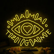 Aesthetic Eye Yellow Neon Sign