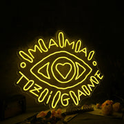 Aesthetic Eye Yellow Neon Sign