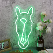 Aesthetic Horse Head Green Neon Sign