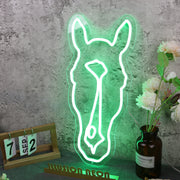 Aesthetic Horse Head Green Neon Sign