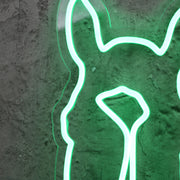 Aesthetic Horse Head Green Neon Sign