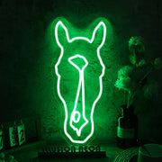 Aesthetic Horse Head Green Neon Sign