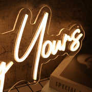 Aethetically Yours Yellow Neon Sign