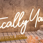 Aethetically Yours Yellow Neon Sign